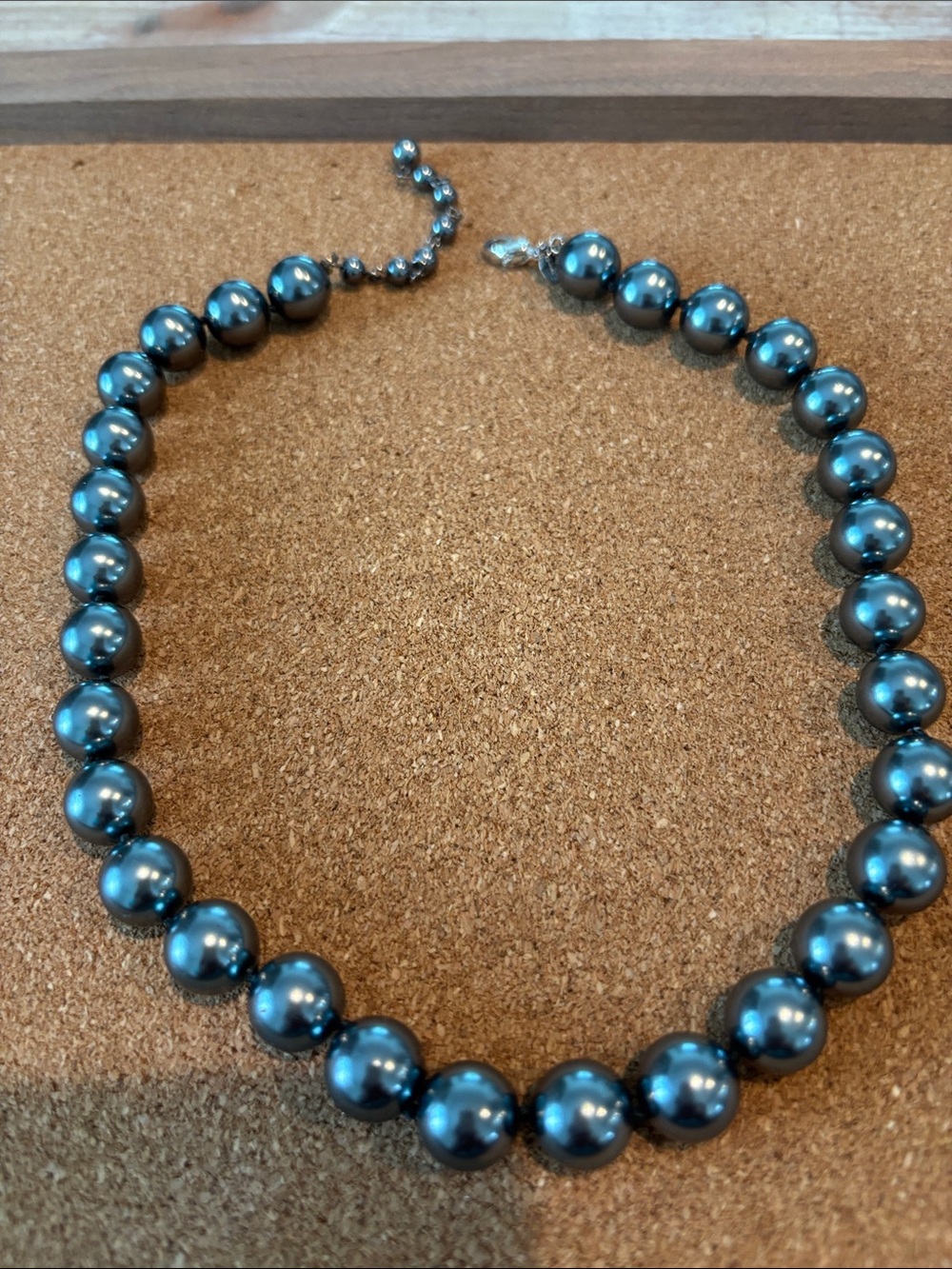 Monet Teal Pearl Bead Necklace